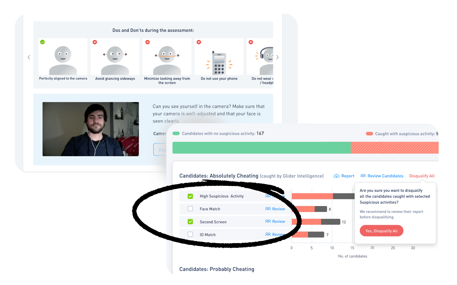 Glider AI skill intelligence platform Technical Skill Tests Fraud Management